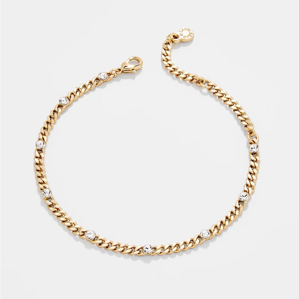 BaubleBar Gold Chain Bracelet with Clear Crystal Accents